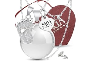 SAGA GIOIELLI - Collana Chiama Angeli Gravidanza Ciondolo Richiamo Degli Angeli Gravidanza, Idee Regali per Donne Incinte come Porta Fortuna, Regalo per Futura Mamma