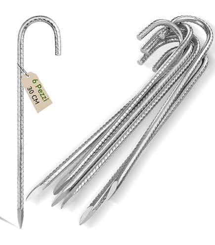10 Picchetti Da Campeggio In Alluminio 16 Cm - Robusti E Leggeri Per Tenda E Tenda Da Sole - Punta Appuntita E Testa Piatta - 2