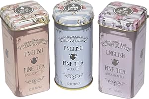 New English Teas Selection Trois Récipients à Thé avec Motif Floral Sachets de Thé Inclus, 36 Unités