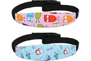 URAQT Holder pour Enfants, Bandeau Voiture pour Enfant, Cale Tete Enfant Voiture Réglable Tête Fixation Holder pour Enfants, Protéger Cou/Epaules,2 PCS