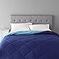 AmazonBasics Reversible Microfiber Comforter - Full/Queen, Navy Blue, Pack of 1