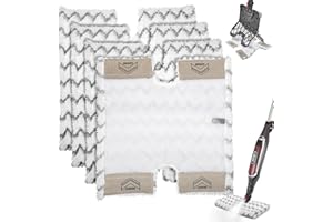 KIGNIOTE 4 almohadillas de repuesto para mopa de vapor Shark Steam Mop S6001UK S6003UK Klik n' Flip con cable, reutilizables y lavables a máquina, almohadillas de microfibra de doble cara para agarre de