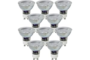 Trango Lot de 10 ampoules GU10COBSD-10 à intensité variable GU10 3000 K blanc chaud pour remplacer les ampoules halogènes GU10 et MR16, pour spots encastrables, plafonniers, spots encastrables