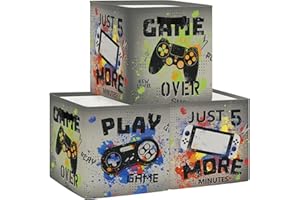 Clastyle Zestaw 3 pudełek do przechowywania gier wideo Kostka do przechowywania ubrań kosz na ubrania półki dla dzieci pudełko na zabawki i książki do przedszkola, graffiti, 30 x 30 x 30 cm