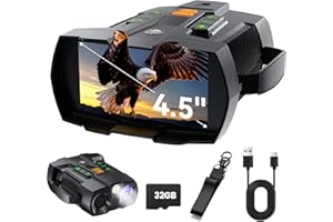 XOOIOOY Binocolo Visore Notturno 4K: 4,5" Night Vision con Batteria Ricaricabile Da 5000mAh - Visione Notturna 10X Digitale Zoom 7-Livelli Infrarossi - Regali Di Caccia Per Uomini/Papà/Marito - Campeggio
