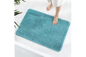 GONICVIN Dywaniki łazienkowe, 60 x 90 cm puszysta mikrofibra chłonne antypoślizgowe maty łazienkowe, można prać w pralce dywaniki łazienkowe do wanny, prysznica i łazienki (turkusowe)