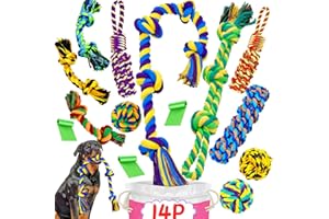 SHARLOVY Juguetes para Masticar Perros XL para masticadores agresivos de Raza Grande, Paquete de 14 Juguetes Resistentes para Perros indestructibles para Masticar agresivos… (14P)
