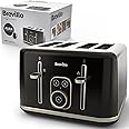 Breville Aura 4 Slice Toaster | Touch Control Panel | Extra High Lift | Variable Width Slots | Shimmer Black [VTR019]