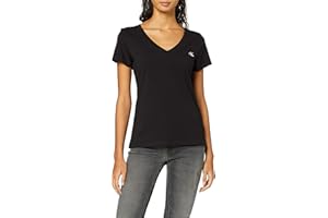 Calvin Klein T-Shirt Manches Courtes Femme CK Embroidery Col en V