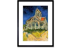 Wee Blue Coo 9x7 '' VINCENT VAN GOGH CHURCH AT AUVERS 1890 MASTER FRAMED ART PRINT F97X1615
