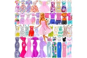 Festfun 22 Doll Clothes Dresses Fashion Outfits Tops Skirts Pants Mini Dresses for 11.5 inch Doll Girl Gift