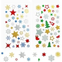 BETESSIN Aufkleber Weihnachten - 1080 Stück Sterne Produktbild-Vorschau 6