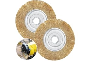 DAZZTIME Brosses Métalliques avec Revêtement en Laiton,Lot de 2 Brosse Circulaire pour Perceuse,Brosse Circulaire en Acier Diamètre 110 mm,pour Dérouiller,Décalaminer,Rendre Rugueux et Nettoyer.