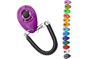 DogCatz Dog Puppy Teardrop Clicker Training, Train Your Pet Dogs and Cats in Obedience (Purple)