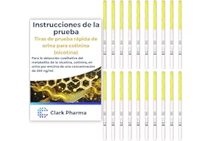 CLARK PHARMA 20 x Kit de Pruebas para Vapeo | Prueba para Fumadores | Prueba de Nicotina | Prueba de Orina para Detectar Inhalación de Nicotina (Cotinina) | Kit de Pruebas para Vaping