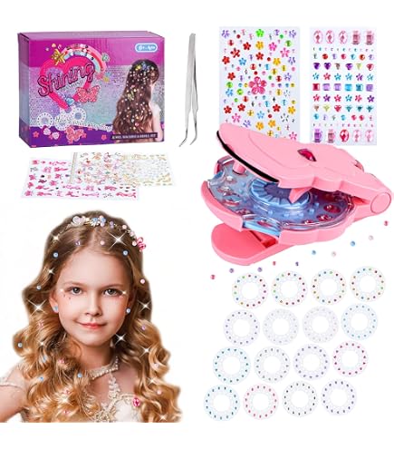 Hair Bedazzler Kit - 180 Glitzersteine + Diamond Hair Machine, Zum Verzieren Von Haaren & Kleidung