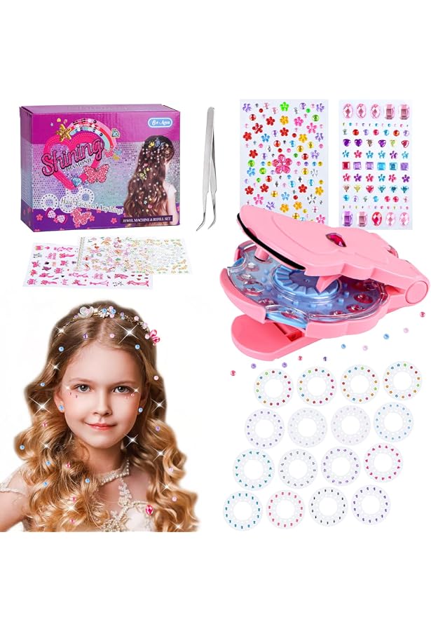 Machine à Tresser Cheveux Fille Avec Strass - Kit Perles Diamants, Coiffure Créative, Cadeau 5-12 Ans - 5
