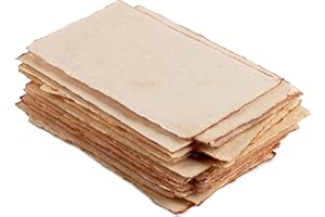 WANDERINGS Papier Aquarelle Épais Fait À La Main Au Format A6 Avec Bord Frangé - 10,5 X 15 cm - 300 GSM - Papier Mixte Texturé Blanc De Qualité Supérieure Pressé À Froid Fabriqué Avec Coton Recyclé, 25 Feuilles