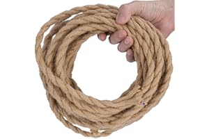 DiCUNO 20 Metros de cable textil de lino vintage, 2 conductores de 0,75mm² de cable eléctrico retro tejido flexible, Cuerda tejida industrial para colgar y proyecto de bricolaje