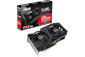 ASUS Dual AMD Radeon RX 6600 XT OC Edition 8GB GDDR6 - Tarjeta Gráfica Gaming (AMD RDNA 2, PCIe 4.0, 8GB GDDR6, HDMI 2.1, DisplayPort 1.4a, Ventilador Axial-Tech Design, Tecnología 0db)