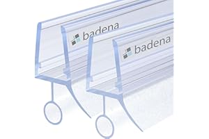 Badena® Duschdichtung für 6mm 8mm Duschtüren I Duschtürdichtung Gerade, 2x 100cm Glastür I Duschkabinen Dichtung I Ersatzdichtung Dusche