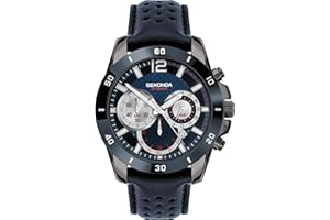 Sekonda Mens Solo 44mm Sport Chronograph Quartz Watch with Date Window 50m Water Resistant