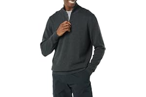 Amazon Essentials Herren Pullover mit Viertelreißverschluss aus 100% Baumwolle