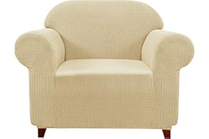 subrtex 1 Pieza Funda Sofa Elasticas Fundas de Sofa Antideslizante Cubierta Forros para Sofas Anti Arañazos Ajustable Protector (1 Plaza, Caqui)