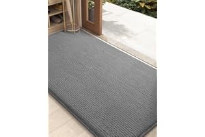 Color&Geometry Wycieraczka Mata Wejściowa 90 x 150 cm, Antypoślizgowa, Można prać w pralce, Miękki, Chłonny Dywanik Wejściowy na Drzwi Wejściowe, Tylne Drzwi, Przedpokój, Wejście (Szary)