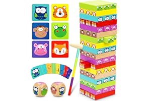COOLJOYA Toys for 2 3 4 Year Old Boys Girls | Family Games for Kids and Adults | Wooden Stacking Toys Learning Educational Toys | Board Games Gifts for 2 3 4 5 Year Olds Boys Girls