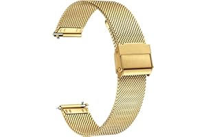 XIRUVE Correa de Reloj de Malla Acero Inoxidable Reemplazo Liberación Rápida 12-24mm