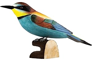 WILDLIFEGARDEN WG4475 DecoBird Abejaruco - Pájaro decorativo de madera tallado a mano - Grandes pájaros europeos