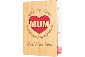 ELEQUAINT Mothers Day Card, Mum Birthday Card, Best Mum Ever Bamboo Mothers Day Card for Mum, Happy Mothers Day Card from Daughter Son, Love Card for Mum Mummy Mother, Best Mum Gifts for Mothers Day