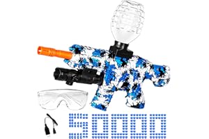 HYNXM Gel Blaster, Electric Gel Blasters with 50000 Ammunition and Goggles, Automatic Shooting Toy for Kids and Adults Outdoor Team Shooting Games Gifts, Aged 12+ (Blue)