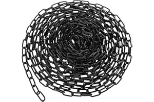 VIDETOL 15 Metres Length 304 Stainless Steel Chain, 3mm Heavy Duty Chain Links, Black Galvanized Steel Welded Link Chains Lift for Fence Gate, Garage Doors, Swing Chains and Bicycle Security Lock