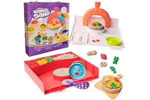Kinetic Sand – Squish Pizza Set mit 453 g magischem Sand aus Schweden und 6 Zubehörteilen für kreatives Indoor-Sand- und Rollenspiel, für Kinder ab 5 Jahren
