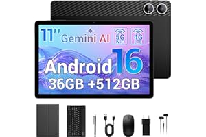 LORDWIT Android 16 Tablet 11 Zoll, 36GB RAM 512GB ROM/1TB TF, Dual SIM 4G LTE Tablet mit Tastatur, 90Hz HD IPS Display, Octa Core, Widevine L1,WLAN, GPS, Tablets mit Hülle/Kopfhörer/Touch-Stift/Maus