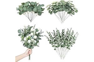 JAONLD Eucalipto Artificiale 30 Pezzi Eucalipto Rami Decorativi Foglie di Artificiali Rami di Seta Sintetica, Foglie Verdi per Matrimoni, Feste, Decorazioni per la Casa