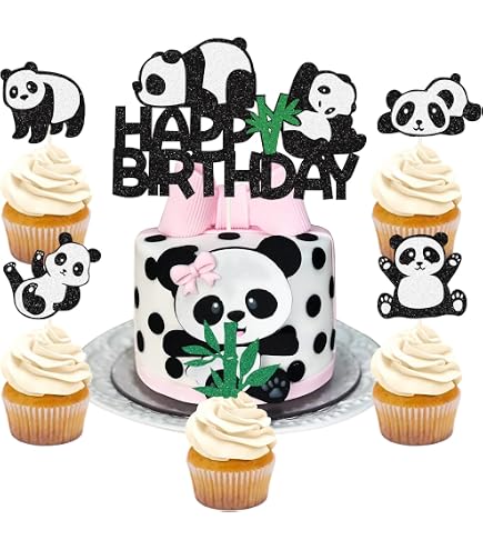 8 Süße Panda-Figuren Aus PVC – Perfekt Für Kuchen, Deko & Kindergeburtstage (verschiedene Posen)