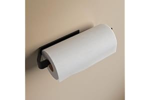 DESIGNFABRIK HAMBURG Design Amburgo Porta rotolo da cucina adesivo | Porta Rotolo di carta da cucina | Porta Rotolo da parete | Portarotolo da cucina negro