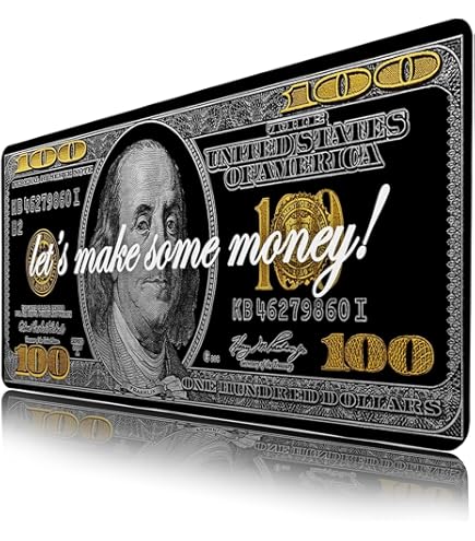 100 Dollar Money Gaming Mouse Pad Mat With Stitched Edges And Non Slip Rubber Base For Computer Laptop Office Waterproof Mousepad