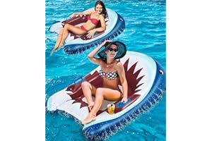 Popolic Flottantes Hamac, Flotteur de Piscine Gonflable, Bouée Piscine avec Dossier et Accoudoir, Flotteur Gonflable pour Piscine D'été Idéal pour Les Adultes et Les Enfants