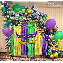 Mardi Gras Beads Tablecloth – 2-Pack, 54x108 Inch, Plastic Party Decor