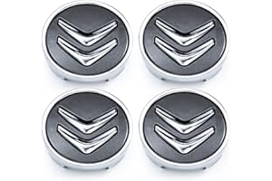 FGFGHRTS Meow Star Citroën 60 mm 4 Pac Llantas Aluminio Conector buje C2 C4 C5 C6 C de Cuatro Gris Cromo Logo