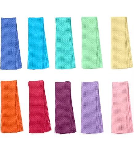 Arricraft 20 Pcs Blank Cross Stitch Bookmark Kit - Cotton Fabric Book Markers With Embroidery Edge 2.7x7.4 Inch