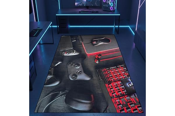 CARPETIA gamer matta konsol joysticks röda accenter 50 x 120 cm