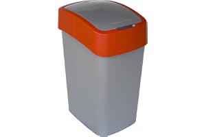 CURVER avfallsbehållare ”FLIP BIN” 50 l avfallshjälpmedel, svart/röd, 29,4 x 37,6 x 65,3