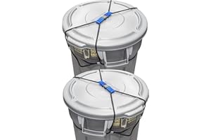 ENCASED Mülltonnenschloss, Bungee-Seil, strapazierfähiges Nylon, groß, für den Außenbereich (passend für 30–50 Gallonen)