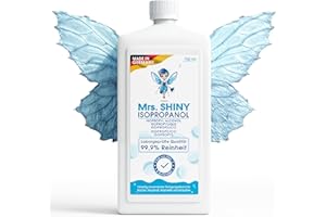 Mrs. SHINY - Alcool Isopropylique 99,9% - Alcool de nettoyage très pur | Alcool Menager idéal pour désinfecter, nettoyer & dégraisser - 750ml