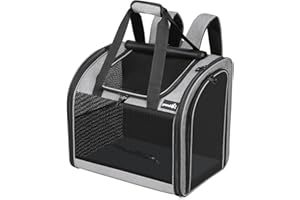 Pecute Sac à Dos Chat Chien Extra Large, Sac Transport pour Chat Petit Chien Respirant, Sac a Dos de Transport Chat avec Matelas en Amovible